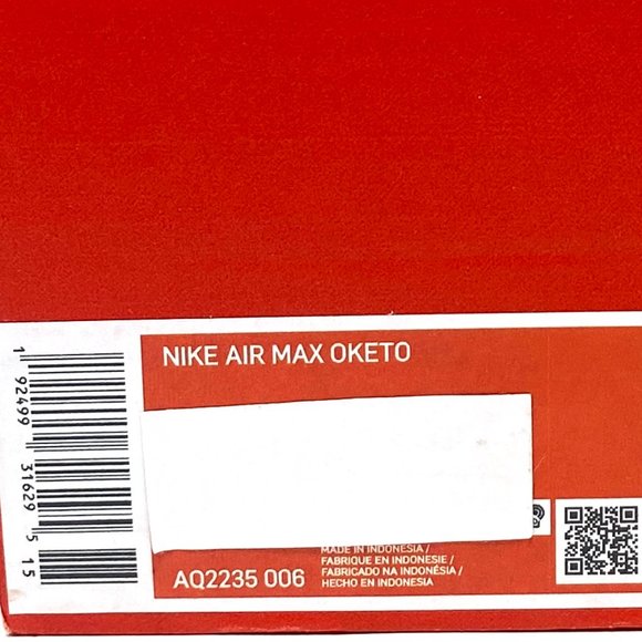NIKE Men's Size AQ2235 006 AIR MAX OKETO Black Canvas Sports Sneakers Shoes - Picture 10 of 11